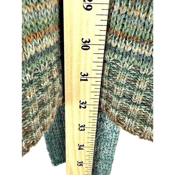 VTG Kings Road Sears Cardigan Mens L Green Cowichan Belted Sweater Western Boho - Picture 6 of 9